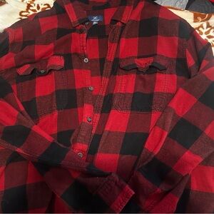 George Men's Red and Black Checkered Shirt